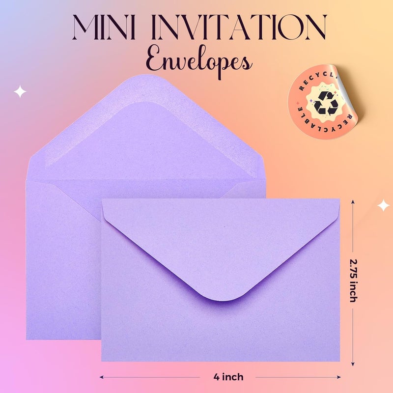ACSTEP 100PACK Gift Card Envelopes Credit Card Size Mini Envelopes Colored Tiny Pocket Envelopes For Business Card, Small Note Cards 10 Assorted Colors 4X2.75 Inches - Image 2